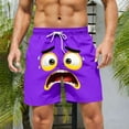 thumbnail image 5 of FAVIPT Mens Funny Cartoon Print Swimwear Quick Dry Summer Beach Swim Trunks Holiday Casual Loose Short Purple,XXL, 5 of 5