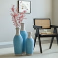 thumbnail image 7 of Handmade Rattan Floor Vase (Set Of 3), Tall Vase, Two-Tone Finish, Flower Decorative Vase, 7 of 7
