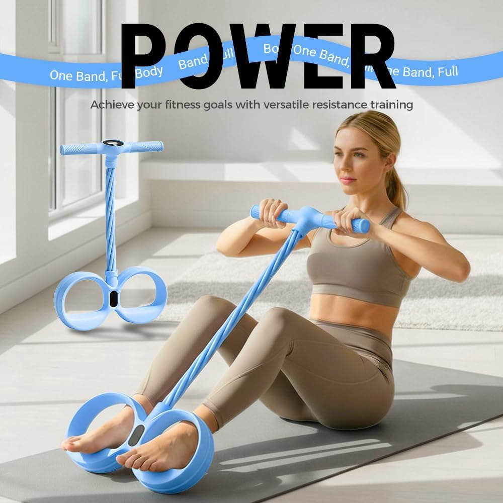 Smart Foot Pedal Puller with Counter, 6 Tube Pedal Puller Resistance Band with Handles, Home Gym Arm and Waist Training Pedal Band, for Full Body Stretching & Yoga