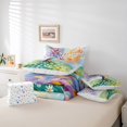 thumbnail image 6 of Homewish Colorful Tree Of Life 7-Piece King Bedding,Daisy Floral Plant King Bed in a Bag,Green,Colorful Stars Reversible, 6 of 8