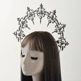 thumbnail image 5 of GRACEART Women Baroque Cross Goddess Halo Crown Tiara Headband Virgin Mary Headpiece, 5 of 5