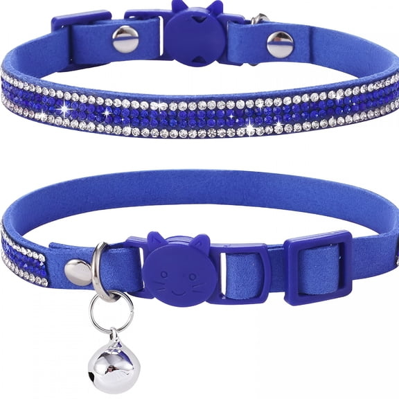 GASTROPOD Breakaway Cat Collars Kitten Collar with Bell Adjustable Rhinestone Cat Collar for Girl&Boy Cats