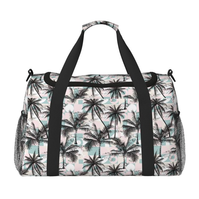 Balery Hawaii Palms Bolsa de Gimnasio para Mujeres, Bolsa de Viaje con Bolsillo Húmedo, Bolsa de Fin de Semana para Mujeres, Bolsa de Viaje Resistente al Agua