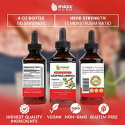 Maxx Herb Ashwagandha Liquid Drops Immune Support & Stress Relief Supplement, 4 Oz