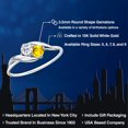 thumbnail image 2 of Gem Stone King 10K White Gold Round White Topaz and Yellow Sapphire Ring for Women (0.38 Cttw, Round 3.5MM, Gemstone November Birthstone, Size 9), 2 of 6