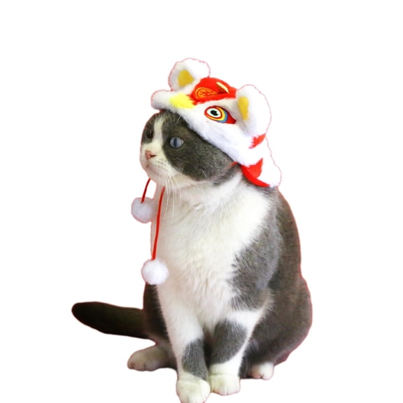 Milue Cat Lion Costume Hat Small Dogs Cats Plush EarFlap Cap Puppy Festival Headgear