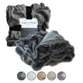 thumbnail image 6 of Posh Living Tristin 50"x60" Stitched Faux Fur Soft Fabric Throw in White, 6 of 10