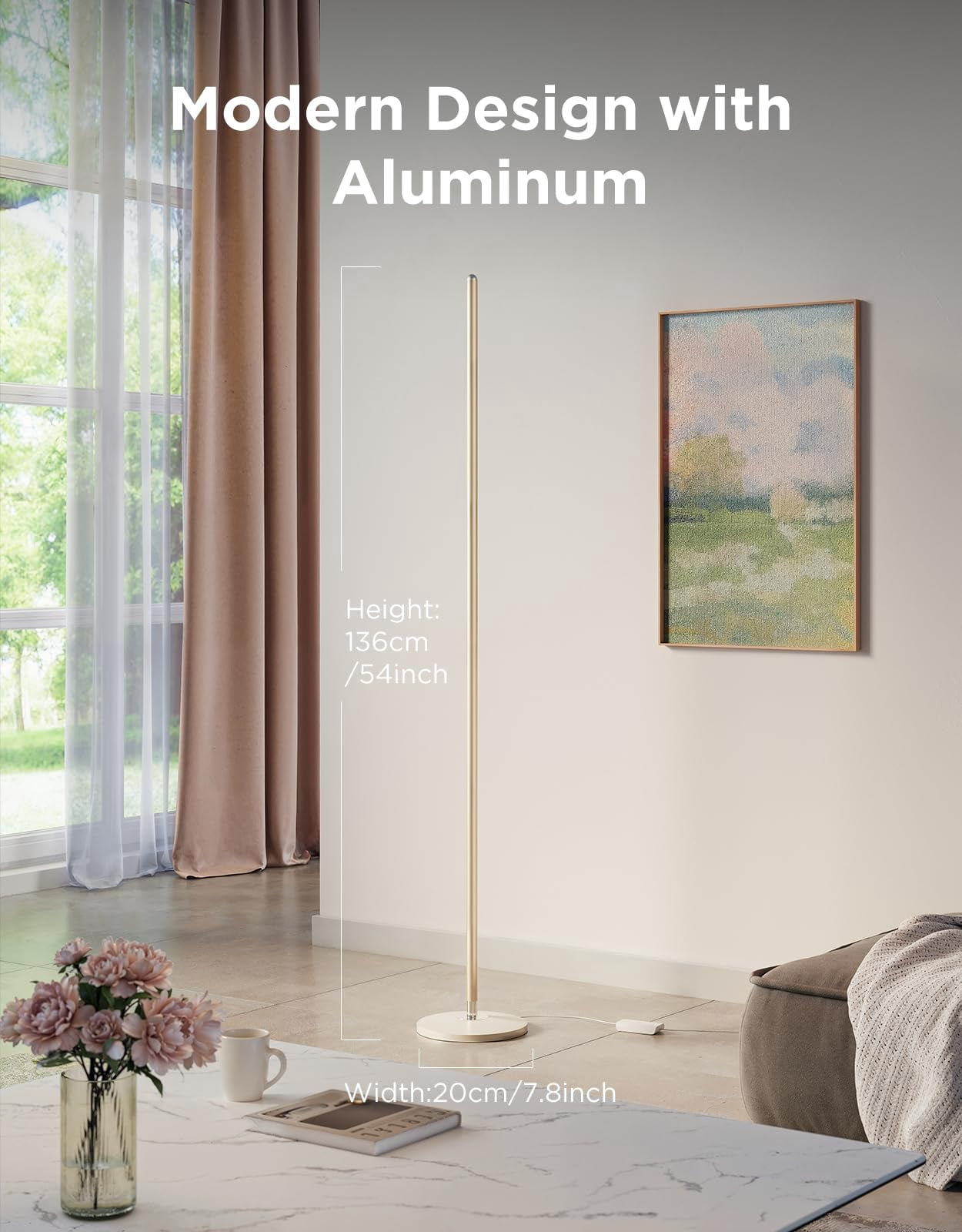 Govee Rgbic Floor Lamp Basic  Led Corner Works With Alexa 1000lm Modern Music Sync And 16 Million Diy Colors Color Changing Standing For Bedroom Living Room