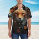 thumbnail image 2 of Balery Floral Fox Camisas hawaianas de manga corta para hombre, camisas playeras de corte holgado, camisas de vacaciones con botones,XX-Large, 2 of 7
