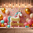 thumbnail image 7 of Unicorn Themed Happy Birthday Banner Party Decorations Backdrop for Birthday Parties Photography Props Kids Celebrations, 7 of 7