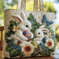 thumbnail image 4 of Yusimy Easter Bunny Quilted Tote Bag Cute Festive for Home Easter Holiday Daily Shopping Travel Use, 4 of 7