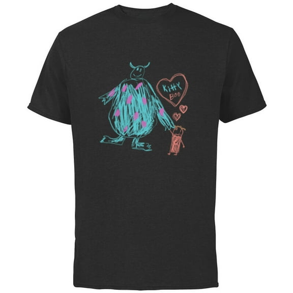 Disney and Pixar's Monsters, Inc. Sulley Kitty and Boo - Short Sleeve Cotton T-Shirt for Adults - Customized-Black
