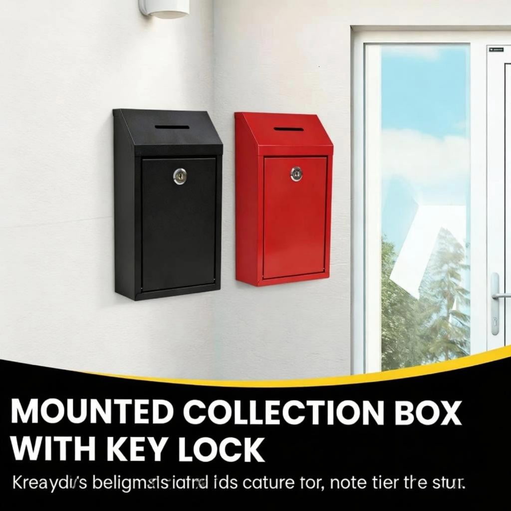 Outdoor Locked Mailbox Rainproof Wall School Mail Thickened Steel Security Mailbox for Donation Suggestion