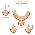 thumbnail image 2 of Efulgenz Indian Jewelry Choker Necklace Maang Tikka Earrings Bollywood Wedding Crystal Kundan Necklace Earrings Head Chain Set, 2 of 5