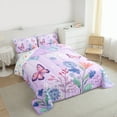 thumbnail image 3 of Homewish Dreamy Purple Butterfly Bedding Comforter Set for Kids, Rustic Farmhouse Twin Comforter Sets, Cartoon Animal Lover Reversible Bedding Set, Lightweight Room Decor, 2-Piece, 3 of 8
