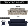 thumbnail image 5 of Unique Bargains Solid 1/2/3 Seater Sofa Cover Stretch Couch Slipcover Navy, 5 of 8
