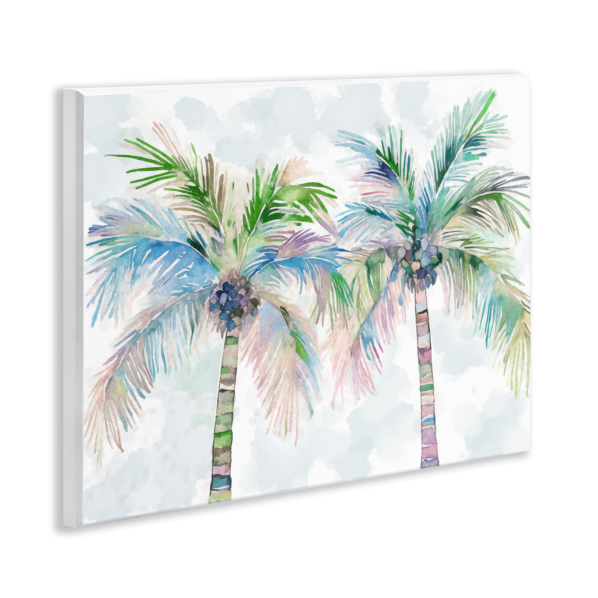Stupell Industries Soft Palm Tree Pair Botanical & Floral Painting Unframed Art Print Wall Art, 14 x 11