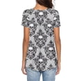 thumbnail image 2 of Chririnla Plus Size Tops for Womens Goth Skull Summer Clothes Short Sleeve Shirts Casual V Neck Tunic Shirt Henley Workout Blouses, 2 of 6