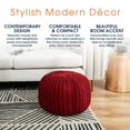 thumbnail image 6 of Cheer Collection Decorative and Comfortable 18" Chunky Hand-Knit Round Ottoman Pouf, 6 of 6