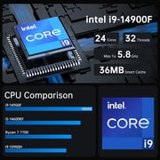 Mini Gaming PC i9-13900F with GeForce RTX4070, Mini Game Desktop Computer 32G DDR5 RAM 1T SSD, Windows 11 Pro, WiFi6E BT5.3, Optical, 1* HDMI 3* DP, 8K, Four Display for Gaming/Design