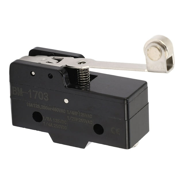 2 interruptores de límite micro, con conductor de cobre y contacto plateado, con bisagra y palanca de rodillo, NO+NC, 250 V CA