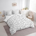 thumbnail image 3 of Manfei Cartoon Funny Ghost 7pcs Bedding Comforter Set,Halloween Theme Queen Bedding Sets,White Black Queen Sheet Sets For Teens,Microfiber Bedroom Decor, 3 of 8