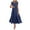 Navy, variant on felwors Women's 2025 Summer Casual Flutter Short Sleeve Crew Neck Smocked Elastic Waist Tiered Midi Dress Navy, S