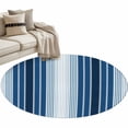 thumbnail image 2 of Navy Blue Stripe Round Rugs 3.3ft, Modern Blue Ombre Vertical Striped Non Slip Washable Rug Runner, Low Pile Indoor Floor Carpet Mat Bathroom Rugs for Living Room, Bedroom, Kids Room, 2 of 9
