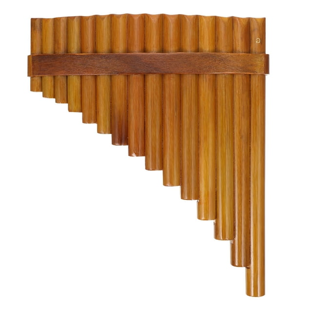 Weiweiguan 1 Set Bamboo 15-pipe Pan Flute Professional Pan Pipe for Beginners Wood Color