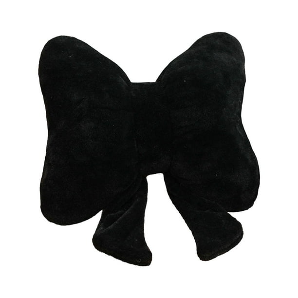 Cojín con lazo, cojín decorativo con lazo, soporte lumbar moderno, adorno, cojín de noche para coche Negro