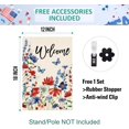 thumbnail image 4 of Summer Welcome Floral House Flag Spring Summer Florals Leaves Double Sided Large Yard Flag Heavy Duty Seasonal Flowers Butterfly Outdoor Outside Patio Decoration 12.5 x 18Inch, 4 of 4