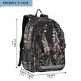 thumbnail image 2 of FORMRS Unisex School Backpack 17" Student Travel Bag with Laptop Compartment, Dark Flowers Pattern, 2 of 7