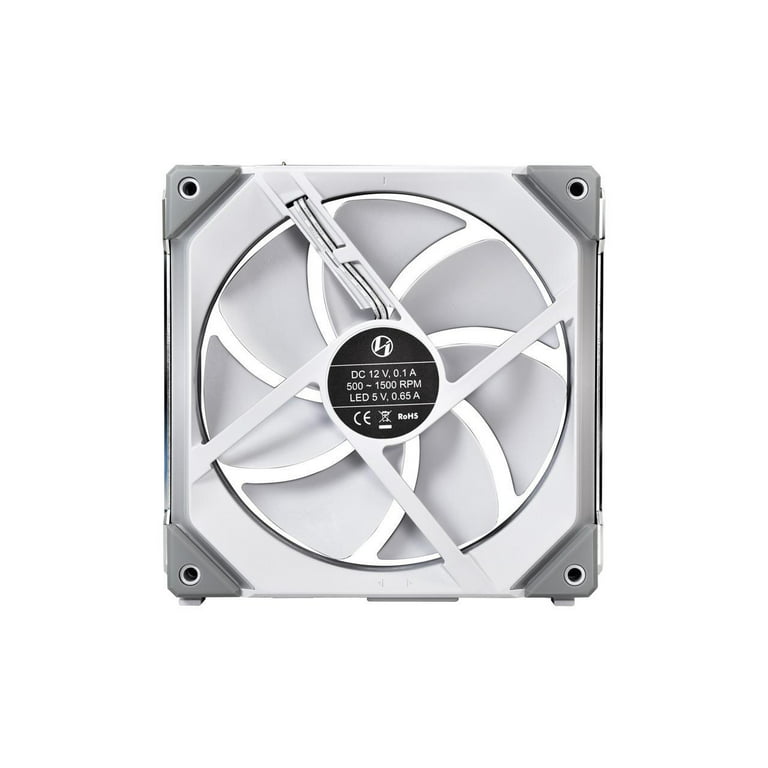 Lian Li UNI FAN SL120 Quick-connect, Interlocking Tracts Fluid Dynamic  Bearing 120mm aRGB Case Fan - White UF-SL120-1W