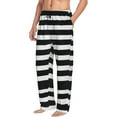 thumbnail image 2 of Daiia Men'S Black And White Stripes Pants,Bottoms Sleep Lounge,Pajama Pants,Pj Bottoms Drawstring And Pockets-Small, 2 of 9