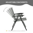 thumbnail image 4 of Outsunny Ensemble Bistro Pliant pour Patio avec Chaises Inclinables et Table Ronde, 4 of 10