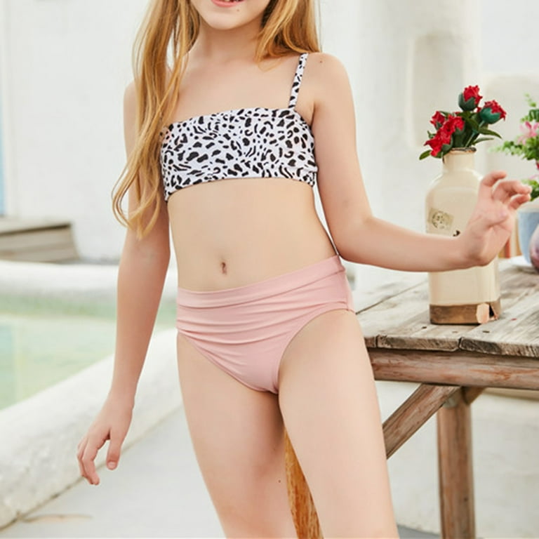 Fesfesfes Teen Girls Holiday Cute Bikini Sets Children Girls