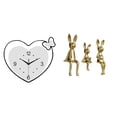 thumbnail image 1 of Reloj acrílico y conjunto de figuras familiares de conejos, diseño decorativo creativo para sala de estudio, cafetería, escritorio de oficina, mesa de, 1 of 8