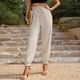thumbnail image 1 of Pantalones Bombachos Pantalones con cordón para mujer Pantalones casuales con cordones para mujer Traje de vacaciones (Blanco M) Cgtredaw para Mujer Blanco T S, 1 of 7