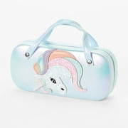 Claire's Club Blue Glitter Unicorn Glasses Case