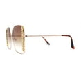 thumbnail image 3 of Womens Intricate Rhinestone Jewel Trim Metal Oversized Sunglasses Gold Brown, 3 of 4