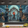 thumbnail image 6 of Grim Reaper Halloween Banner Spooky Hand Full Moon for Haunted House Halloween Party Scary Decoration, 6 of 9
