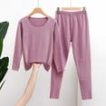 thumbnail image 2 of Annhoo Winter Soft Clothes for Women Long Sleeve Crewneck Solid Color Lightweight Warm Underwear Trendy Loungewear, 2 of 6