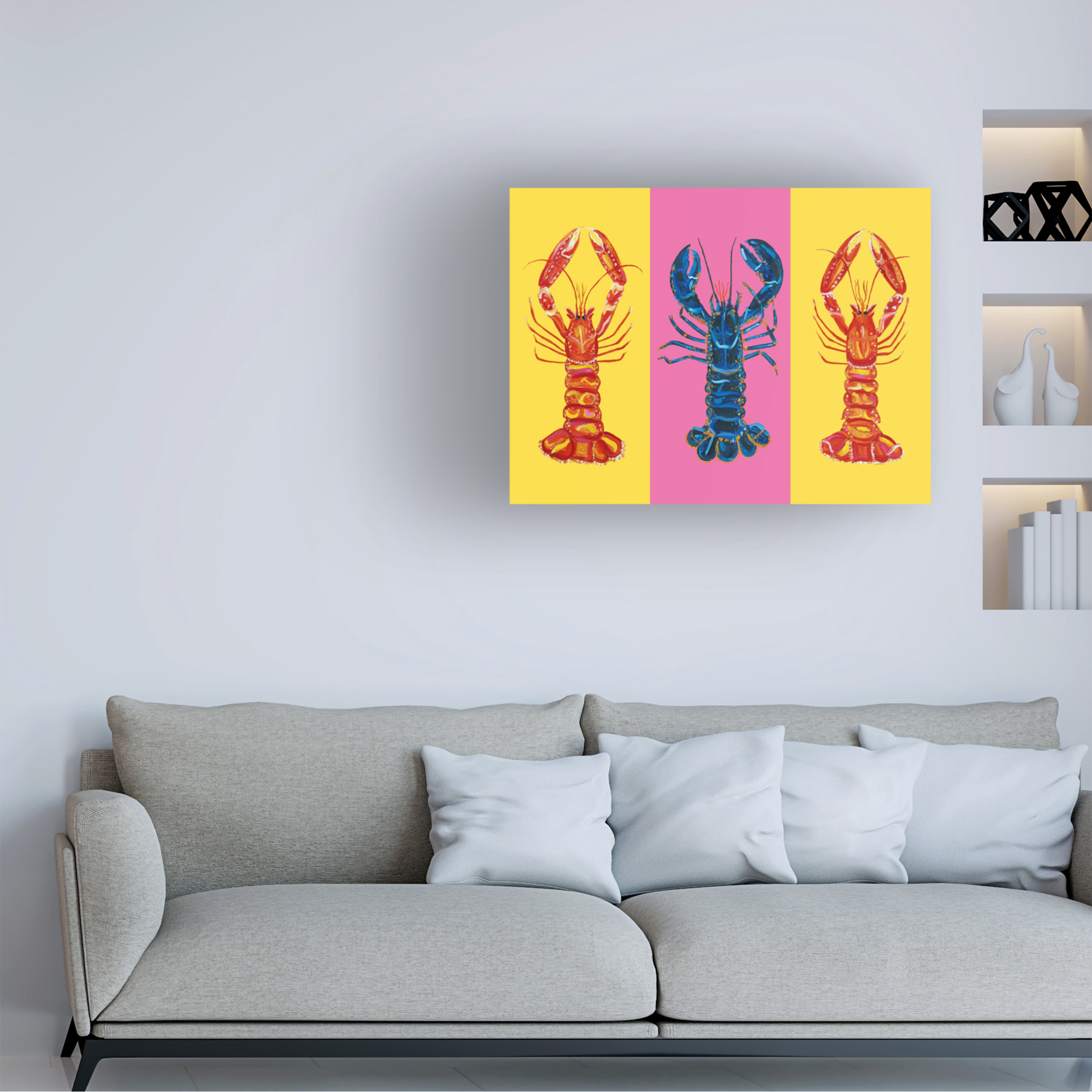 Alice Straker 'Lobster Langoustines Pop Art 2' Canvas Art