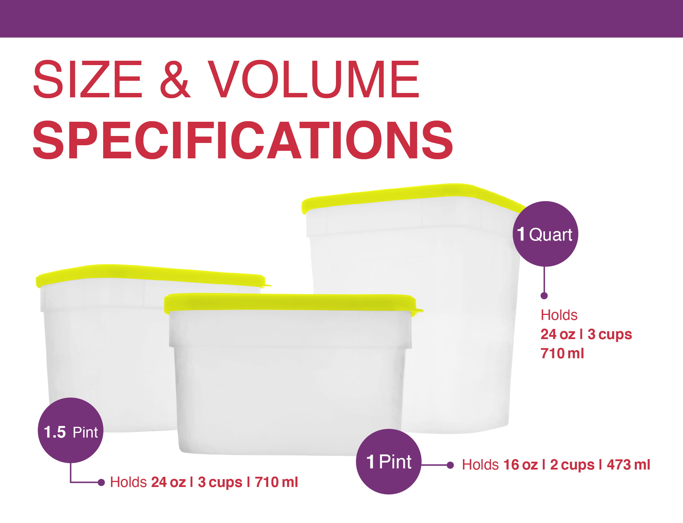 Freeze & Store 1-Quart Containers, 3-Pack