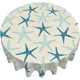 thumbnail image 6 of Summer Round Tablecloth 60 Inch Coastal Starfish Nautical Table Clothes Tropical Beach Rustic Waterproof Reusable Circle Table Cover for Picnic Party Dining Room Home Indoor Outdoor Decor, 6 of 6