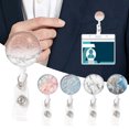 thumbnail image 1 of Work Card Holder Durable Marble Design Exquisite Long Lasting Waterproof Name Badge Cover for School, 1 of 7
