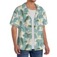 thumbnail image 2 of Gukieu Lilies Flowers Print Men's Short-sleeved Shirts, Button-down Pocket Shirts, T-shirts, Beach Vacation Travel Summer Clothing-Medium, 2 of 5