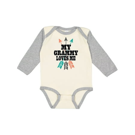 

Inktastic Grammy Loves Me Arrow Gift Baby Boy or Baby Girl Long Sleeve Bodysuit