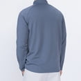thumbnail image 5 of JUUYY Men's Quarter Zip Pullover Lightweight Long Sleeve Hiking Athletic Sweatshirts Performance Mock Neck 3/4 Zip Sweatshirt Blue XXXL, 5 of 9