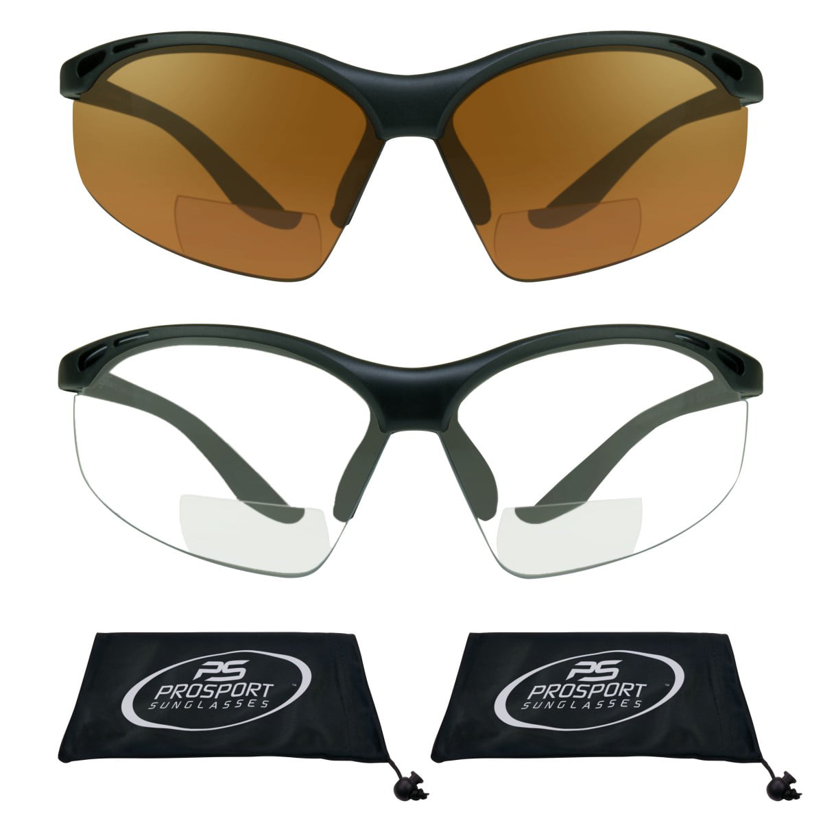 Prosport Sunglasses Prosport 2 Pairs Safety Bifocal Reading Glasses